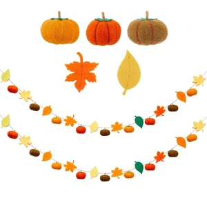 2 Pcs Fall Pumpkin Garland 78 Inch Felt Thanksgiving Banner | Maple Leaves Pom Pom Design, Farmhouse Autumn Harvest Decor, For Mantel Fireplace, Halloween Thanksgiving Party 2 Pcs Fall Pumpkin Garland 78 Inch Felt Thanksgiving Banner | Maple Leaves Pom Pom Design, Farmhouse Autumn Harvest Decor, For Mantel Fireplace, Halloween Thanksgiving Party