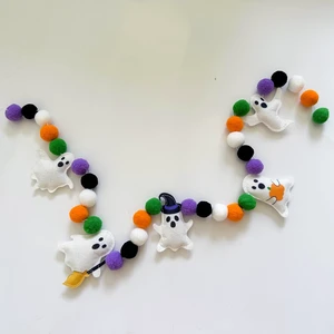 3D Halloween Felt Garland Banner Ghost Theme Bunting Banner Halloween Colorful Pompom Ball Hanging Garland Cute Ghosts Felt Party Bunting for Fireplace Mantle Home Haunted Houses Decor 3D Halloween Felt Garland Banner Ghost Theme Bunting Banner Halloween Colorful Pompom Ball Hanging Garland Cute Ghosts Felt Party Bunting for Fireplace Mantle Home Haunted Houses Decor