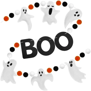 6.6Ft Ghost Garland Halloween Felt Boo Banner for Halloween Home Mantel Wall Window Decor Party Supplies 6.6Ft Ghost Garland Halloween Felt Boo Banner for Halloween Home Mantel Wall Window Decor Party Supplies