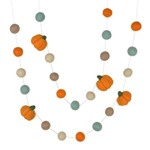 6 FT Fall Pumpkin Felt Garland - 1" Balls - Teal/Orange | 6-Foot String With 25 Adjustable Shapes. 1-Inch Balls And 1.5-Inch Pumpkins. Handmade Thanksgiving And Halloween Decor. 6 FT Fall Pumpkin Felt Garland - 1" Balls - Teal/Orange | 6-Foot String With 25 Adjustable Shapes. 1-Inch Balls And 1.5-Inch Pumpkins. Handmade Thanksgiving And Halloween Decor.