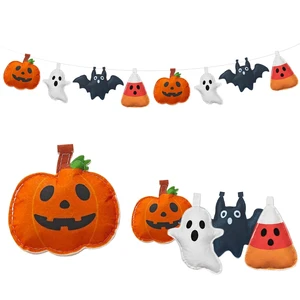 Ghost Felt Banner Garland Halloween Pumpkin Bat Banner | Felt Pumpkin Bat Ghost Candy Corn Garland Felt Hanging Decor for Wall Door Dessert Table Decor Ghost Felt Banner Garland Halloween Pumpkin Bat Banner | Felt Pumpkin Bat Ghost Candy Corn Garland Felt Hanging Decor for Wall Door Dessert Table Decor