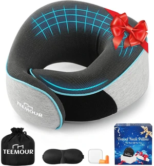 Travel Pillow-Neck Pillows for Airplanes, Memory Foam Travel Neck Pillow for Long Flights|Airport Travel Essentials 360° Support Gifts for Travellers With Eye Mask & Earplugs, Portable Carry Bag Travel Pillow-Neck Pillows for Airplanes, Memory Foam Travel Neck Pillow for Long Flights|Airport Travel Essentials 360° Support Gifts for Travellers With Eye Mask & Earplugs, Portable Carry Bag