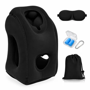 Inflatable Travel Pillows for Airplane-Multi Purpose Blow up Travel Pillow to Prevent Neck,Head,Chin & Shoulder Pain for Travelling Car/Airplane/Office Nap,Home with Eye Mask and Earplugs-Black Inflatable Travel Pillows for Airplane-Multi Purpose Blow up Travel Pillow to Prevent Neck,Head,Chin & Shoulder Pain for Travelling Car/Airplane/Office Nap,Home with Eye Mask and Earplugs-Black