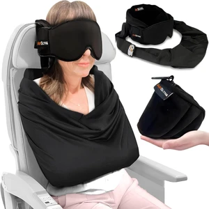 3-in-1 Airplane Sleep Support System - Integrated Plane Sleeping Accessories with Memory Foam Long Haul Flight Pillow, Adjustable Travel Eye Mask, and Blanket-Like Body Sling - Fits in Carry On 3-in-1 Airplane Sleep Support System - Integrated Plane Sleeping Accessories with Memory Foam Long Haul Flight Pillow, Adjustable Travel Eye Mask, and Blanket-Like Body Sling - Fits in Carry On