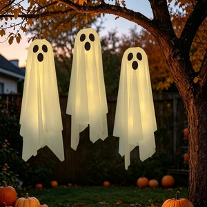 Halloween Decor, 3 Pack Light Up Halloween Hanging Ghosts Decor | 5FT Ghost Ornaments Decorations for Tree Yard Patio Porch Halloween Party Outdoor Indoor Decor Halloween Decor, 3 Pack Light Up Halloween Hanging Ghosts Decor | 5FT Ghost Ornaments Decorations for Tree Yard Patio Porch Halloween Party Outdoor Indoor Decor