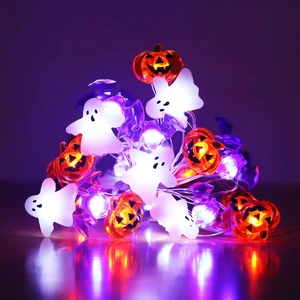 Halloween Lights White Ghost Purple Bat Orange Pumpkin, 30 LED Copper String Lights with Remote Control Battery Operated Fairy Lights for Cosplay Party, Gothic Halloween Decor (White, Purple, Orange) Halloween Lights White Ghost Purple Bat Orange Pumpkin, 30 LED Copper String Lights with Remote Control Battery Operated Fairy Lights for Cosplay Party, Gothic Halloween Decor (White, Purple, Orange)