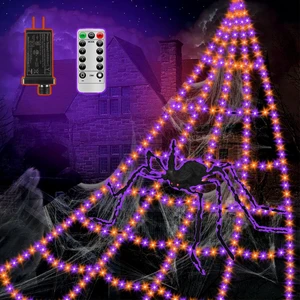 Spider Webs Halloween Decorations Lights - 550 LEDs Outdoor Giant Halloween Decor Lights with16.4ft,4ft Spider,8 Modes,Waterproof&Timer for Yard Porch Garden,Outside Party (with Spider) Spider Webs Halloween Decorations Lights - 550 LEDs Outdoor Giant Halloween Decor Lights with16.4ft,4ft Spider,8 Modes,Waterproof&Timer for Yard Porch Garden,Outside Party (with Spider)