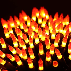 Candy Corn Halloween Lights, 100 Count Orange & Yellow UL Certified Incandescent Mini String Lights, Black Wire, Indoor & Outdoor Lighting Decoration Candy Corn Halloween Lights, 100 Count Orange & Yellow UL Certified Incandescent Mini String Lights, Black Wire, Indoor & Outdoor Lighting Decoration