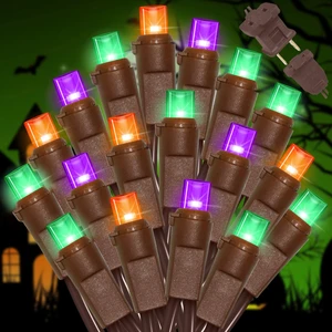Halloween String Lights - 21.6ft 100LED Orange Purple Green Mini Bulbs Lights, Halloween Lighting Decor for Outdoor&Indoor Use, Fairy Garden, Yard, Home, Party, Holiday Decoration Halloween String Lights - 21.6ft 100LED Orange Purple Green Mini Bulbs Lights, Halloween Lighting Decor for Outdoor&Indoor Use, Fairy Garden, Yard, Home, Party, Holiday Decoration