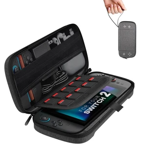 Carrying Case for Nintendo Switch 2, holds 10 Cartridges with Pockets for Switch 2 Accessories and Game, Double Zipper, Black (Grey) Carrying Case for Nintendo Switch 2, holds 10 Cartridges with Pockets for Switch 2 Accessories and Game, Double Zipper, Black (Grey)