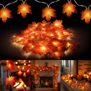 2 Pack Thanksgiving Maple Leaf String Lights, Total 20FT 40 LED Battery Operated Lighted Fall Leaves Garland, Halloween Decorations for Indoor Outdoor Autumn Harvest Decor 2 Pack Thanksgiving Maple Leaf String Lights, Total 20FT 40 LED Battery Operated Lighted Fall Leaves Garland, Halloween Decorations for Indoor Outdoor Autumn Harvest Decor