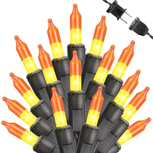 Candy Corn Halloween Lights, 25ft 100 Count Incandescent Lights | UL Certified Connectable Mini Bulbs Yellow & Orange String Light for Home, Garden, Porch, Party, Yard, Indoor Halloween Decor Candy Corn Halloween Lights, 25ft 100 Count Incandescent Lights | UL Certified Connectable Mini Bulbs Yellow & Orange String Light for Home, Garden, Porch, Party, Yard, Indoor Halloween Decor