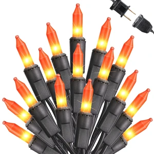 Orange Hallowen Lights, 25ft 100 Count Incandescent String Lights | UL Certified Connectable Mini Bulbs Orange String Light for Home, Garden, Porch, Party, Indoor Halloween Decorations Orange Hallowen Lights, 25ft 100 Count Incandescent String Lights | UL Certified Connectable Mini Bulbs Orange String Light for Home, Garden, Porch, Party, Indoor Halloween Decorations