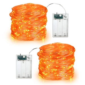 Orange Battery Operated Halloween LED Fairy String Lights Indoor | 2 Pack 19.47 ft 60 Steady On/Twinkle LED Silver Wire, Mini DIY Craft Ornaments for Bedroom Christmas Thanksgiving Home Table Orange Battery Operated Halloween LED Fairy String Lights Indoor | 2 Pack 19.47 ft 60 Steady On/Twinkle LED Silver Wire, Mini DIY Craft Ornaments for Bedroom Christmas Thanksgiving Home Table