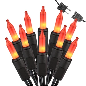 Orange Halloween Lights, 21.3ft 100-ct Incandescent Halloween String Lights Connectable, UL Certified Orange Light String, Black Wire Mini Light Set for Fall Season Holiday Thanksgiving Tree Orange Halloween Lights, 21.3ft 100-ct Incandescent Halloween String Lights Connectable, UL Certified Orange Light String, Black Wire Mini Light Set for Fall Season Holiday Thanksgiving Tree