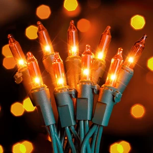Mini Orange Halloween Lights, 2PACK Total 100Count 26FT,Green Wire | Incandescent Christmas String Lights, Xmas Tree Lights for Christmas,Thanksgiving, Party, Home, Indoor Outdoor Decor, Orange Mini Orange Halloween Lights, 2PACK Total 100Count 26FT,Green Wire | Incandescent Christmas String Lights, Xmas Tree Lights for Christmas,Thanksgiving, Party, Home, Indoor Outdoor Decor, Orange