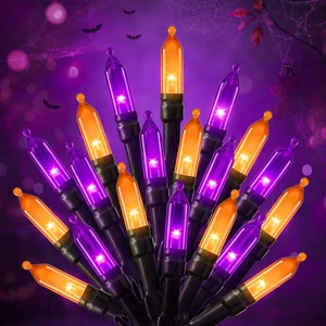 Outdoor Halloween Lights, 39Feet 100 LED Mini Lights with 8 Lighting Modes, Connectable Halloween String Light Plug In for Garden Patio Party Haunted House Ghost Holiday Decoration, Orange & Purple Outdoor Halloween Lights, 39Feet 100 LED Mini Lights with 8 Lighting Modes, Connectable Halloween String Light Plug In for Garden Patio Party Haunted House Ghost Holiday Decoration, Orange & Purple
