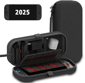 Hard Shell Protective Carrying Case for Nintendo Switch 2, Black | Portable Travel Case with Adapter and JoyCon Storage, Shock-Absorbing, Soft Interior, 24 Game Card Slot, Accessory Pockets Hard Shell Protective Carrying Case for Nintendo Switch 2, Black | Portable Travel Case with Adapter and JoyCon Storage, Shock-Absorbing, Soft Interior, 24 Game Card Slot, Accessory Pockets
