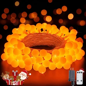 Connectable 100 LED Globe Orange Halloween Lights Indoor | Halloween String Lights Plug in with Remote, 33ft 8 Modes Orange Christmas Lights Outdoor for Thanksgiving Party Fall Decor Connectable 100 LED Globe Orange Halloween Lights Indoor | Halloween String Lights Plug in with Remote, 33ft 8 Modes Orange Christmas Lights Outdoor for Thanksgiving Party Fall Decor