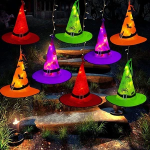 44FT 104LED Halloween Decoration, 8PC Lighted Hanging Witch Hats | Halloween Light Outdoor Indoor, Waterproof, 8 Light Mode, Timer, Halloween Decor/String Light For Garden, Yard, Tree, Party 44FT 104LED Halloween Decoration, 8PC Lighted Hanging Witch Hats | Halloween Light Outdoor Indoor, Waterproof, 8 Light Mode, Timer, Halloween Decor/String Light For Garden, Yard, Tree, Party