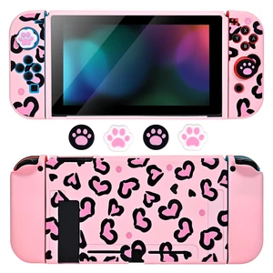 Love Case Design for Switch Console 2017, Anti-Slip Shock-Absorption Plastic Protective Soft Carrying Case and Joy Con Controller with 4 PCS Cat Paw Thumb Grips Caps - Heart Pink Pink Love Case Design for Switch Console 2017, Anti-Slip Shock-Absorption Plastic Protective Soft Carrying Case and Joy Con Controller with 4 PCS Cat Paw Thumb Grips Caps - Heart Pink Pink