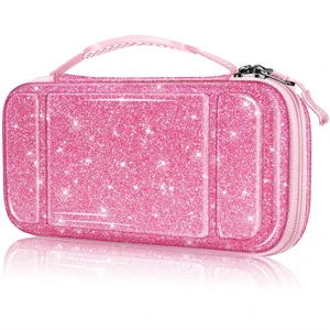 Shockproof Carrying Case for Nintendo Switch Lite 2019 | Hard Shell Protective Cover, Portable Travel Storage Bag, Game Card / Micro SD Card Slots, Inner Pocket, Glittering Pink Shockproof Carrying Case for Nintendo Switch Lite 2019 | Hard Shell Protective Cover, Portable Travel Storage Bag, Game Card / Micro SD Card Slots, Inner Pocket, Glittering Pink