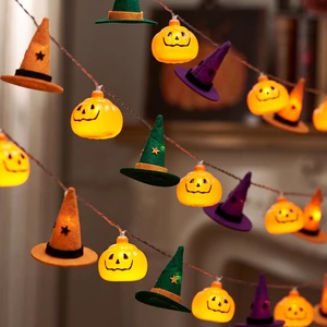 Halloween String Lights, 9.8FT 20 LED Halloween Fairy Light Decor | Orange Purple Green Halloween Pumpkin Witch Hat Lights Battery Operated (Not Included), Spooky Thanksgiving Party Decor Halloween String Lights, 9.8FT 20 LED Halloween Fairy Light Decor | Orange Purple Green Halloween Pumpkin Witch Hat Lights Battery Operated (Not Included), Spooky Thanksgiving Party Decor