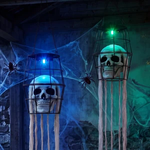 2PCS Solar Skeleton Halloween Lights, LED Color Changing Halloween Decorations Outdoor Indoor, Spooky Hanging Skull Prisoner Solar lamp for Garden Yard Porch Party Haunted Graveyard 2PCS Solar Skeleton Halloween Lights, LED Color Changing Halloween Decorations Outdoor Indoor, Spooky Hanging Skull Prisoner Solar lamp for Garden Yard Porch Party Haunted Graveyard