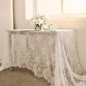 Lace Tablecloth White Wedding Tablecloths 60x120 Inch Vintage | Rustic Farmhouse Table Fabric for Romantic Wedding Table Decorations Lace Tablecloth White Wedding Tablecloths 60x120 Inch Vintage | Rustic Farmhouse Table Fabric for Romantic Wedding Table Decorations