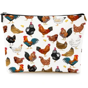 Cosmetic Bags for Women Cute Makeup Bag for Purse Canvas Travel Toiletry Bag Funny Zipper Pouch-White Chicken Makeup Bags Cosmetic Bags for Women Cute Makeup Bag for Purse Canvas Travel Toiletry Bag Funny Zipper Pouch-White Chicken Makeup Bags