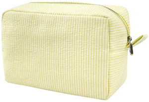 Cosmetic Bags for Women, Seersucker Cosmetic Bag, Travel Toiletry Stripe Makeup Bag, Large Women Aesthetic Organizer Storage Pouch, Girls Handbags Purses, Yellow Cosmetic Bags for Women, Seersucker Cosmetic Bag, Travel Toiletry Stripe Makeup Bag, Large Women Aesthetic Organizer Storage Pouch, Girls Handbags Purses, Yellow