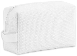 Small Waffle Makeup Bag for Travel, White | Cotton Material, Zipper Closure, Portable, Organizer for Cosmetic Accessories, Brushes, Skincare Small Waffle Makeup Bag for Travel, White | Cotton Material, Zipper Closure, Portable, Organizer for Cosmetic Accessories, Brushes, Skincare