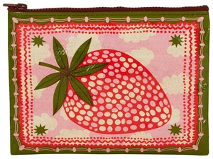 Zipper Pouch Recycled Cosmetic Travel Bag, Chunky Zipper-Strawberry | Novelty Bag with artistic design, 95% recycled material, water-resistant zip pouch, compact purse pouch for travel essentials Zipper Pouch Recycled Cosmetic Travel Bag, Chunky Zipper-Strawberry | Novelty Bag with artistic design, 95% recycled material, water-resistant zip pouch, compact purse pouch for travel essentials
