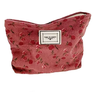 Cosmetic Bags for Women, Large Floral Makeup Bag for Purse, Dark Red Rose | Travel Toiletry Zipper Canvas Pouch, Bag Organizer for Travel Essentials, Make Up Brushes Storage, Purse Organizer Pouches Cosmetic Bags for Women, Large Floral Makeup Bag for Purse, Dark Red Rose | Travel Toiletry Zipper Canvas Pouch, Bag Organizer for Travel Essentials, Make Up Brushes Storage, Purse Organizer Pouches