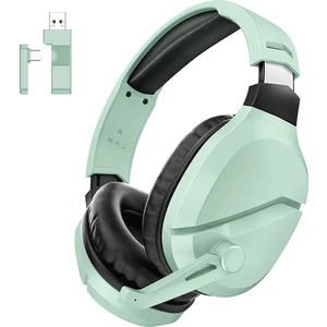 Wireless Gaming Headset with Mic for PS5 PC PS4, Green | 2.4G/Bluetooth Gaming Headphones, Noise Canceling Microphone, USB & Type-C Connector, Wired Mode for Controller Wireless Gaming Headset with Mic for PS5 PC PS4, Green | 2.4G/Bluetooth Gaming Headphones, Noise Canceling Microphone, USB & Type-C Connector, Wired Mode for Controller