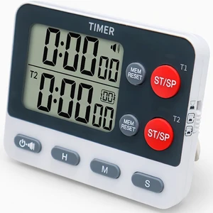 Digital Dual Kitchen Timer, 2 Channels Count UP/Down Kitchen Timer for Cooking, Large Display Cooking Timer with Magnetic Back, Loud Volume Alarm and Flashing Light, Battery Included Digital Dual Kitchen Timer, 2 Channels Count UP/Down Kitchen Timer for Cooking, Large Display Cooking Timer with Magnetic Back, Loud Volume Alarm and Flashing Light, Battery Included