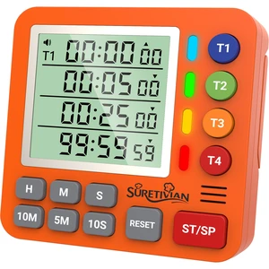 Digital Kitchen Timer with 4 Channel, Loud Alarm and Silent Mode | Magnetic Cooking Timer with Count Up & Countdown for Kids and Seniors, Large Display to Read, Auto Memory, Battery Included Digital Kitchen Timer with 4 Channel, Loud Alarm and Silent Mode | Magnetic Cooking Timer with Count Up & Countdown for Kids and Seniors, Large Display to Read, Auto Memory, Battery Included