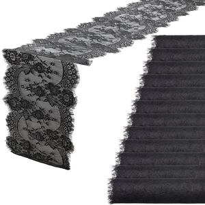 12 Pcs Black Lace Table Runners 14 x 120 Inch Rustic Wedding Table Runner Decor Vintage Romantic Black Lace Tablecloth Party Decor for Halloween Engagement Hotel Home(Classic) 12 Pcs Black Lace Table Runners 14 x 120 Inch Rustic Wedding Table Runner Decor Vintage Romantic Black Lace Tablecloth Party Decor for Halloween Engagement Hotel Home(Classic)