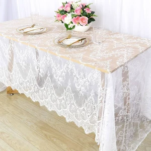 Lace Tablecloth Rectangular 60x120 White Embroidered Lace Tablecloths for Christmas Elegant Birthday Decoration Vintage Wedding Netting Lace Tablecloth Rectangular 60x120 White Embroidered Lace Tablecloths for Christmas Elegant Birthday Decoration Vintage Wedding Netting