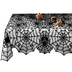 Halloween Table Cloth, Black Spider Web Lace Tablecloth for Rectangle Tables, Gothic Halloween Decor for Masquerade, Scary Movie Nights, Dinner Party Table Decorations 54 x 72 inch Halloween Table Cloth, Black Spider Web Lace Tablecloth for Rectangle Tables, Gothic Halloween Decor for Masquerade, Scary Movie Nights, Dinner Party Table Decorations 54 x 72 inch