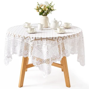 Lace Tablecloth 35"x35", Square White Lace Table Cloth for Wedding | Vintage Embroidered, Small Square Tablecloth, for Round Coffee Table, Wedding Rectangle Tables Decor Lace Tablecloth 35"x35", Square White Lace Table Cloth for Wedding | Vintage Embroidered, Small Square Tablecloth, for Round Coffee Table, Wedding Rectangle Tables Decor