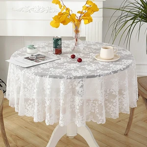 Round Lace Tablecloth with Elegant Scalloped Bottom for Any Special Event Such as Wedding, Birthday Party, Baby Shower, Anniversary (60 inch, Style 1) Round Lace Tablecloth with Elegant Scalloped Bottom for Any Special Event Such as Wedding, Birthday Party, Baby Shower, Anniversary (60 inch, Style 1)