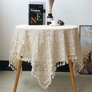 Vintage Crochet Tablecloths Lace Doilies Cotton Beige Square Tablecloths Table Cover Table Topper Wedding Home Party Decoration Vintage Crochet Tablecloths Lace Doilies Cotton Beige Square Tablecloths Table Cover Table Topper Wedding Home Party Decoration