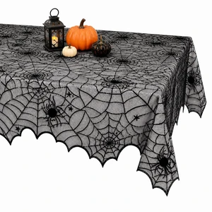 Halloween Spider Web Lace Tablecloth,54 x 72 Inch | Black Cobweb Design Table Cover,Spooky Gothic Table Cloth Decoration for Halloween Dinner Haunted House Themed Party Supplies Halloween Spider Web Lace Tablecloth,54 x 72 Inch | Black Cobweb Design Table Cover,Spooky Gothic Table Cloth Decoration for Halloween Dinner Haunted House Themed Party Supplies