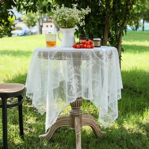 White Lace Square Tablecloth for Square/Round Tables 55 x 55 Inch Vintage Embroidered Table Cloth Shabby Chic Wedding Baby Shower Table Cover (White, 55"x55") White Lace Square Tablecloth for Square/Round Tables 55 x 55 Inch Vintage Embroidered Table Cloth Shabby Chic Wedding Baby Shower Table Cover (White, 55"x55")
