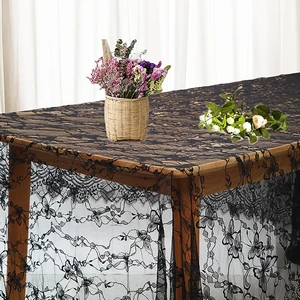 60 x 120 Inch Black Lace Tablecloth for Rustic Boho Weddings & Bridal Showers Elegant Vintage Embroidered Rectangle Overlay Table Decor for Reception Parties 60 x 120 Inch Black Lace Tablecloth for Rustic Boho Weddings & Bridal Showers Elegant Vintage Embroidered Rectangle Overlay Table Decor for Reception Parties