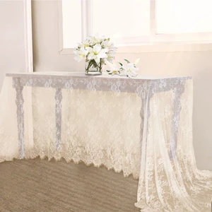 Ivory Lace Tablecloth 60 X120 Inches Rectangle Vintage Embroidered | Bridal Wedding Tablecloths Sheer Overlay for Rustic Outdoor Party Reception Home Decor Ivory Lace Tablecloth 60 X120 Inches Rectangle Vintage Embroidered | Bridal Wedding Tablecloths Sheer Overlay for Rustic Outdoor Party Reception Home Decor