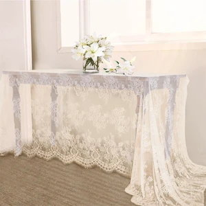Vintage Lace Tablecloth Rectangle 60x120 Inches Long Embroidered Ivory Table Cloths for Parties Wedding Reception Home Decorations Vintage Lace Tablecloth Rectangle 60x120 Inches Long Embroidered Ivory Table Cloths for Parties Wedding Reception Home Decorations