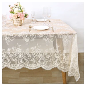 Ivory Lace Tablecloth 60x120 Inches Classic Wedding Lace Tablecloths Overlay Party Table Cover for Bridal Shower Reception Table Decoration Ivory Lace Tablecloth 60x120 Inches Classic Wedding Lace Tablecloths Overlay Party Table Cover for Bridal Shower Reception Table Decoration