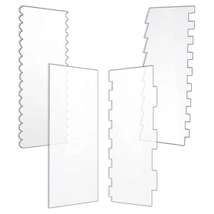 4 Pcs Cake Scraper Set Acrylic Cake Decorating Supplies Large Transparent Cake Smoother for Icing Perfect for Butter Cream Frosting with 7 Different Shapes Durable 4 Pcs Cake Scraper Set Acrylic Cake Decorating Supplies Large Transparent Cake Smoother for Icing Perfect for Butter Cream Frosting with 7 Different Shapes Durable
